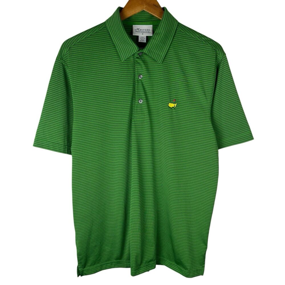 Masters Performance Mens Sz M Polo Shirt Green Augusta National Golf Preppy